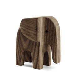 Tréstytta ELEPHANT reyktur askur