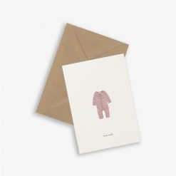 Kort BABY ONESIE/BLUSH - hello world---