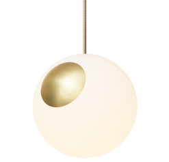 BRIGHT SPOT Hengilampi brass/krem snúra