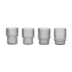 Glas RIPPLE 20cl 4/pk, Smoked Grey