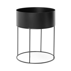 Blómastandur PLANT BOX ROUND svart
