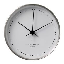 Veggklukka HK 22cm stál/hvít