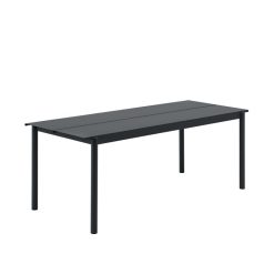Borð LINEAR STEEL 200x75 svart