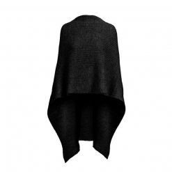 Alpaca slá / Rib Cape, svört