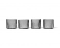 Glas RIPPLE LOW 4/pk Smoke
