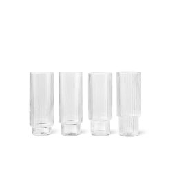Glas RIPPLE LONG DRINK 4/pk, Clear