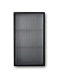 Skápur HAZE Reeded Glass, svartur