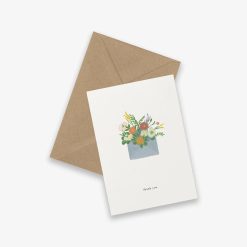 Kort FLOWER ENVELOPE - thank you---