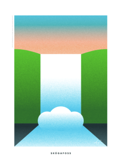 Plakat SKÓGAFOSS, Sigurjón Pálsson