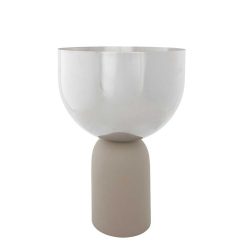 Blómapottur TORUS Ø22 H30 silver/taupe