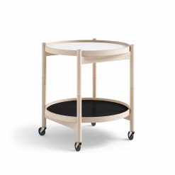 Bakkaborð Ø50 beyki, svart/hvítt