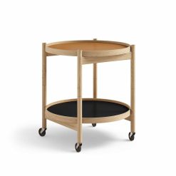 Bakkaborð Ø50 eik/olía, orange/svart