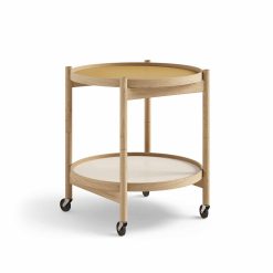 Bakkaborð Ø50 eik/olía, krem/gult