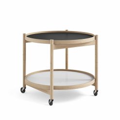 Bakkaborð Ø60 eik, svart/hvítt