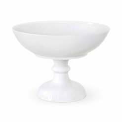 Skál á fæti WHITE FLUTED 15cm