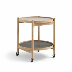 Bakkaborð Ø50 eik/olía, lj.grá/dökkgrá