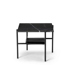 Borð STONE 43x43 H38, svartur marmari
