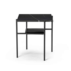 Borð STONE 43x43 H50, svartur marmari