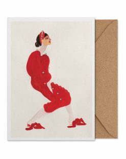 Kort/Mynd RED WITH PEARLS - A5