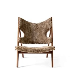 Stóll KNITTING LOUNGE hnota, gæra