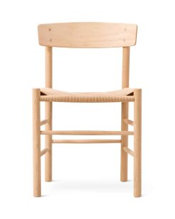 Stóll J39 eik/ljós olía, natur flétt set