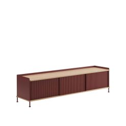 Skenkur ENFOLD LOW LONG oak/deep red