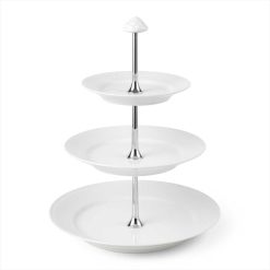 Kökudiskur WHITE FLUTED 3ja hæða