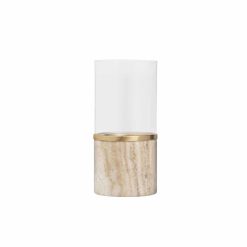 Kertastjaki LANTERN beige/brass