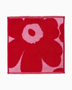 Þvottastykki UNIKKO 30x30, rautt/bleikt