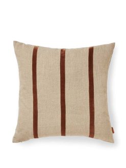 Púði SENTI STRIPE Linen/Carob Brown