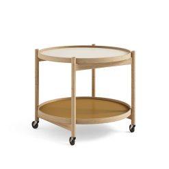 Bakkaborð Ø60 eik/olía, cream/yellow