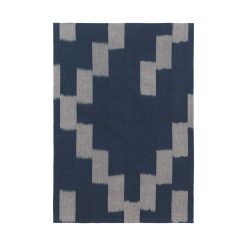 Viskustykki IKAT ink blue/parchment