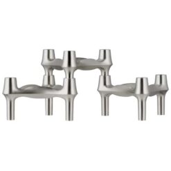 Kertastjaki STOFF BMF 3/pk brushed chrom