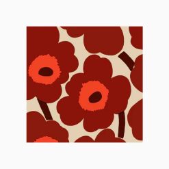 Servíettur UNIKKO red/cream