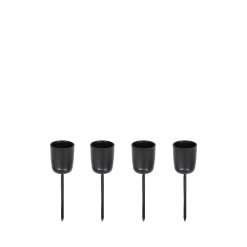 Kertastjakar f/kransa TAPER svart 4/pk