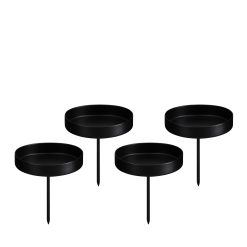 Kertastjakar f/kransa PILLAR svart 4/pk