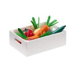 Leikfang grænmetisbox 10/pk viður