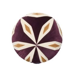 Púði JOANNA Ø50 aubergine/dusty wh/camel