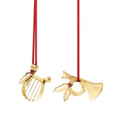 Jólaskraut 2026 HORN & HARPA 2/pk gull