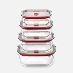 Box STACK & NEST MIX 4/pk gler grey/red