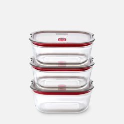 Box STACK & NEST M 3/pk gler grey/red