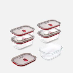 Box STACK & NEST S 5/pk gler grey/red