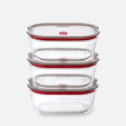 Box STACK & NEST L 3/pk gler grey/red